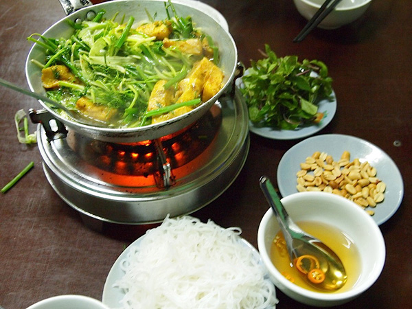 Vietnamese food - La Vong grilled fish in Hanoi