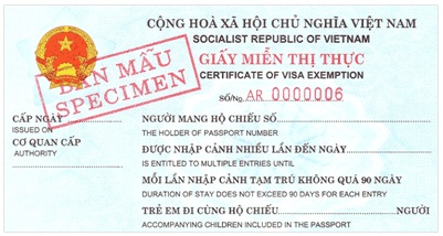Vietnam visa exemption list